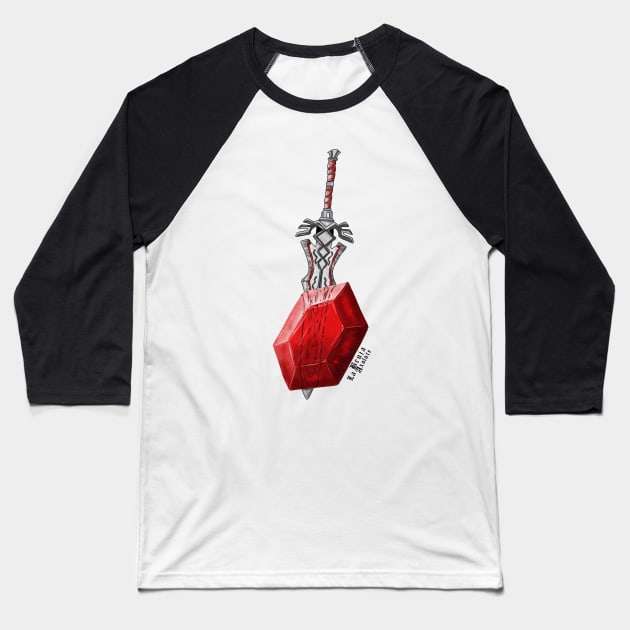 Zelda Sword Baseball T-Shirt by La bruja axolote